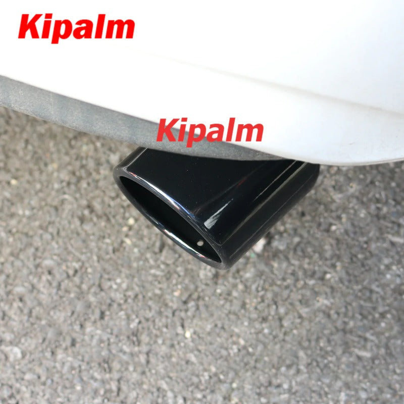 Universal Car Exhaust Pipe Tail Throat Stainless Steel Muffler Tips with Clamp Modification Parts Black Color