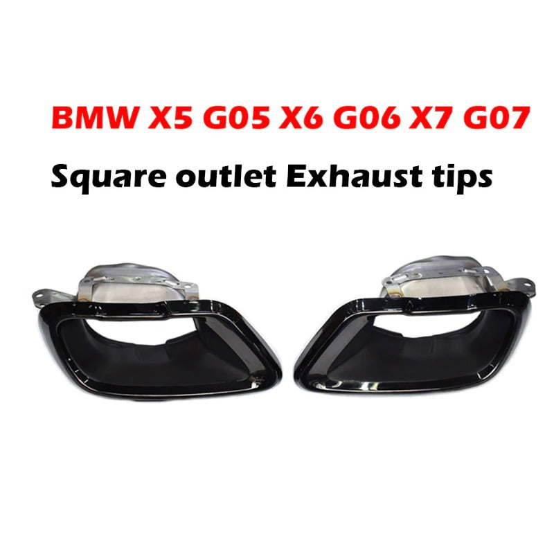 1 Pair OEM Style Stainless Steel Square BMW X5 G05 X6 G06 X7 G07 Exhaust Muffler Pipe Car Tail Tips
