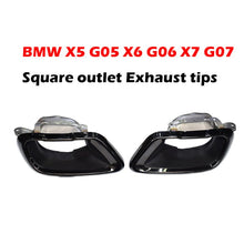 Load image into Gallery viewer, 1 Pair OEM Style Stainless Steel Square BMW X5 G05 X6 G06 X7 G07 Exhaust Muffler Pipe Car Tail Tips