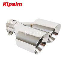 Load image into Gallery viewer, 1PC Dual Mirror Polished Stainless Universal Car Twin Exhaust System Pipes Double End Muffler Tips