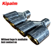 Load image into Gallery viewer, Kipalm Dual Forging Carbon Fiber Exhaust Pipe Muffler Tip with Golden Chrome Stainless Steel Inner Pipe