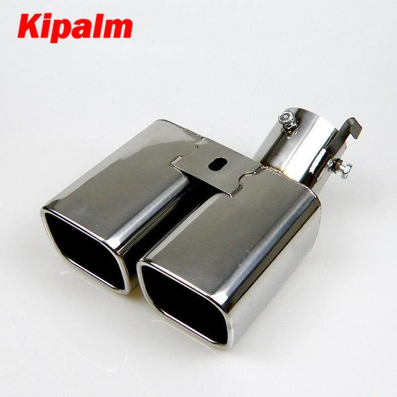 Alpha Dual Exhaust Tip 304 Stainless Steel Modified Car Rear Tail Throat Muffler Tip