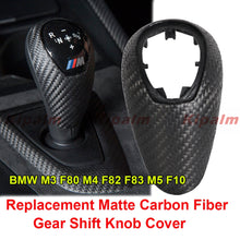 Load image into Gallery viewer, 1 PC Replacement Matte Carbon Fiber Gear Shift Knob Cover for BMW M3 F80 M4 F82 F83 M5 F10