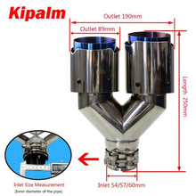 Load image into Gallery viewer, Car Universal Akrapovic Dual Burnt Blue Stainless Steel Exhaust Tip Double End Pipe for BMW BENZ VW Golf TOYOTA Left and Right