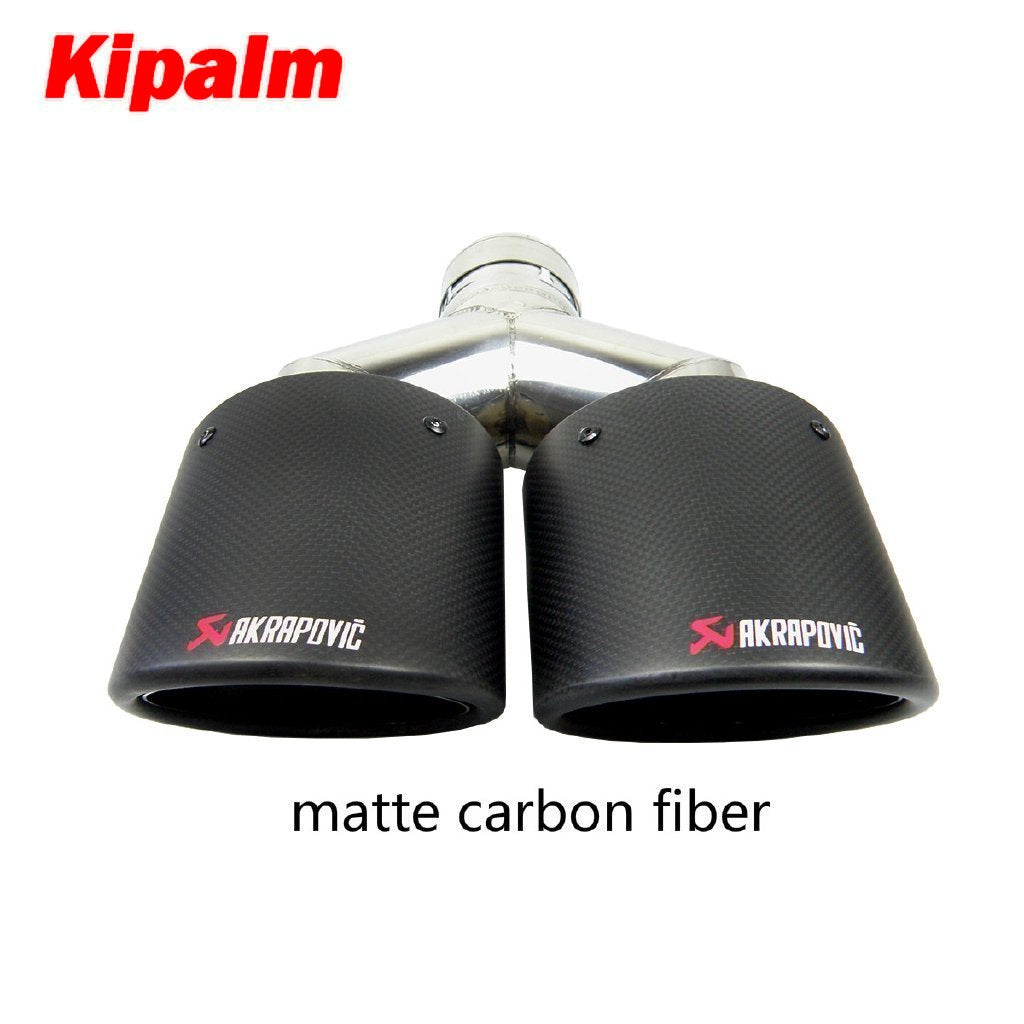 1 PC Exhauts Dual pipe Carbon fiber Stainless steel Burnt Black Oval Exhaust Muffler tips
