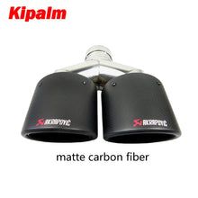 Load image into Gallery viewer, 1 PC Exhauts Dual pipe Carbon fiber Stainless steel Burnt Black Oval Exhaust Muffler tips