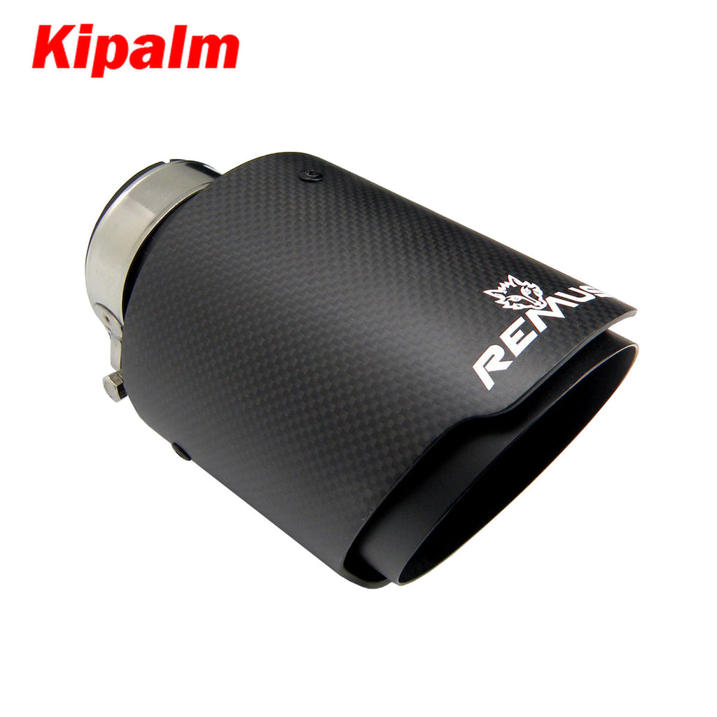 1pcs Carbon Fiber Remus Car Remus Wolf Exhaust Pipe Muffler Black Stainless Steel Tips Golf Ford VW