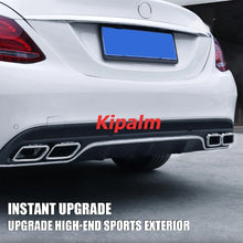 Load image into Gallery viewer, 1Pair H Style Stainless Steel Dual Exhaust Pipe for Benz W212 W204 W221 W218 CLASS E/C/S with AMG Logo