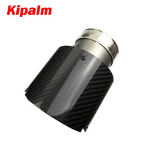 Load image into Gallery viewer, Kipalm Straight Edge Sand Blasting Stainless Steel Four Slots Carbon Fiber Exhaust Tip Muffler for BENZ BMW AUDI