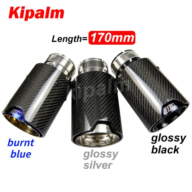 1PC Customize 170mm Long M Performance Carbon Fiber Exhaust Tips Muffler Pipe for BMW M3 M4 M5