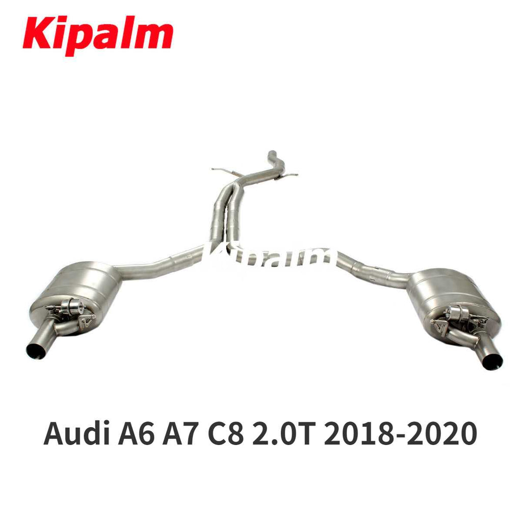 304 Stainless Steel Full Exhaust System Cat-back Fit for Audi A6 A7 C8 2.0T 3.0T 2018-2020