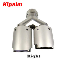 Kipalm Y-style Dual Carbon Fiber Muffler Tips Stainless Steel Double End Pipe for Car Twin Tips Exhaust Pipe