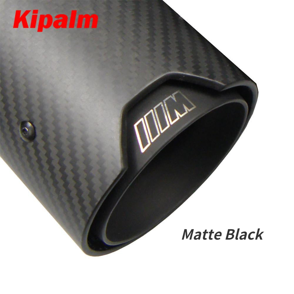 1PCS Universal M LOGO Carbon Fiber Exhaust Tips for M Performance Exhaust Pipe for BMW Muffler Tail Pipe 90mm Length