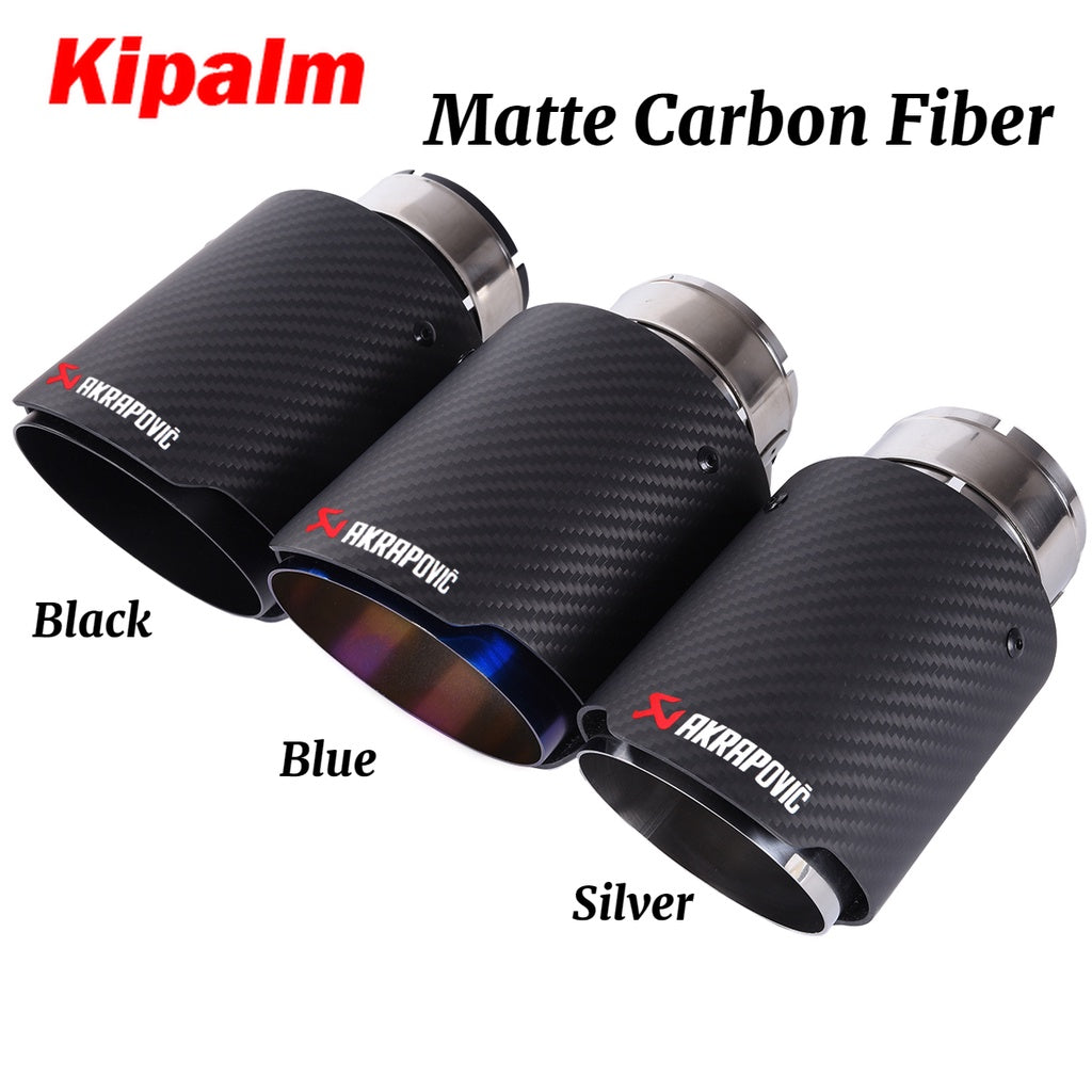 Kipalm Forged Carbon Fiber Exhaust Tip 304 Stainless Steel Twill Carbon Fiber Muffler Tips Fit for BMW X5 E70 E53