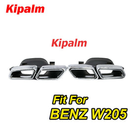 1 Pair 304 Stainless Steel Exhaust Pipe Muffler Tips for Mercedes-benz W205 C63 2012 2013 2014 2015 AMG Accessories