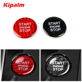 Real Carbon Fiber Engine Start Button Cover Stickers For Audi A4 A5 A6 C7 A7 Q3 Q5 Q7