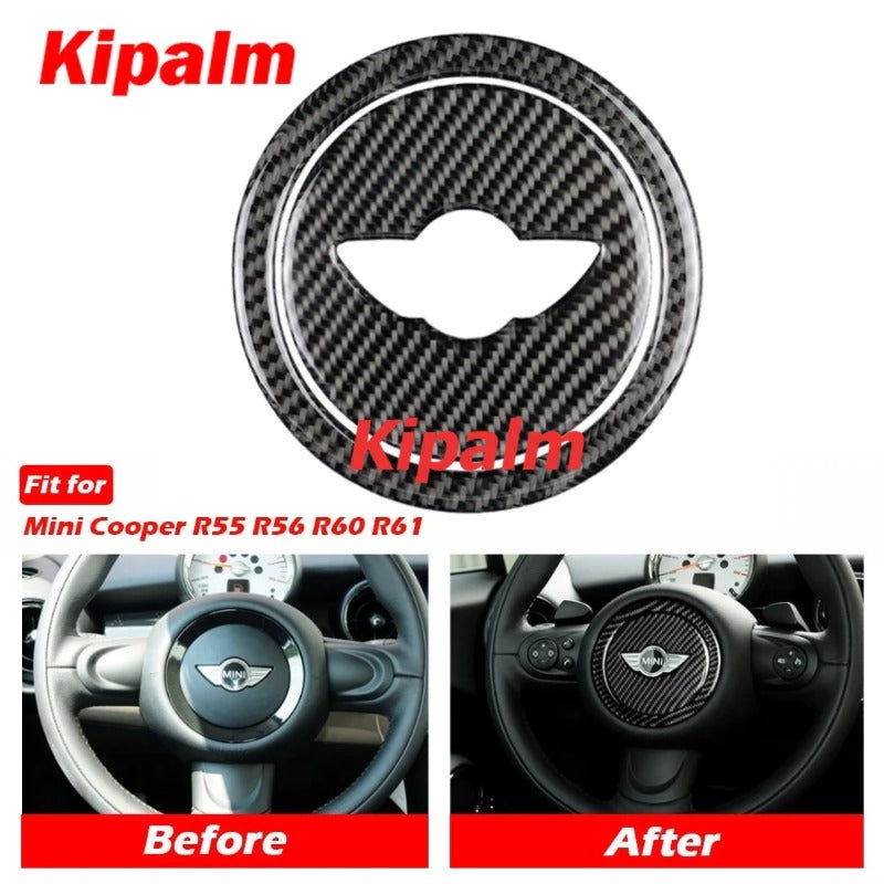 Carbon Fiber Car Steering Wheel Stickers Cover Trim for Mini Cooper Clubman R55 R56 Countryman R60 Paceman R61