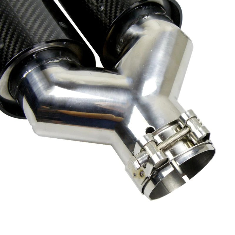 Dual Carbon Fiber 304 Stainless Steel Universal M Performance Exhaust Tips End Pipes Muffler Tips for BMW No Logo