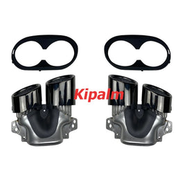 Dual Out Stainless Steel Exhaust Pipe for Mercedes-Benz W177 C118 A35 CLA35 AMG 2020+ Rear Bumper