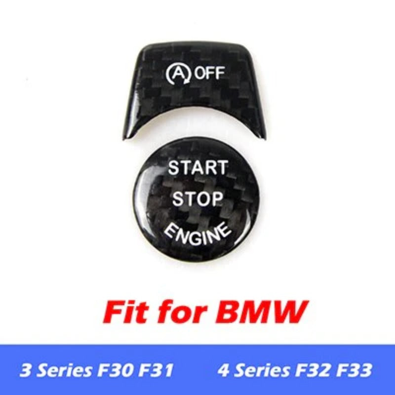 Carbon Fiber Sticker Engine Start Stop Button Cover For BMW E60 E87 E90 E91 E92 E93 F20 F21 F22 F23 F30 F31