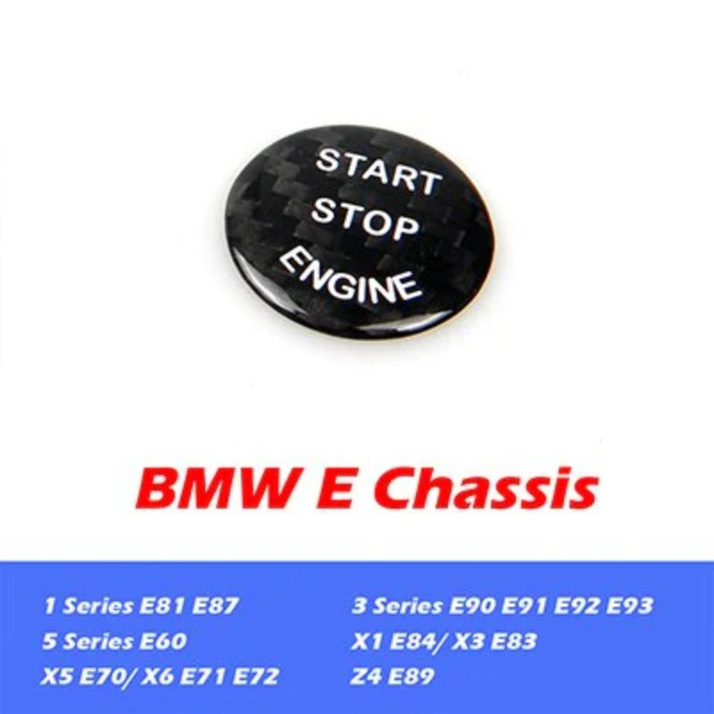 Carbon Fiber Sticker Engine Start Stop Button Cover For BMW E60 E87 E90 E91 E92 E93 F20 F21 F22 F23 F30 F31