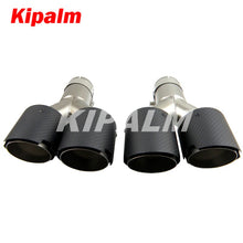 Load image into Gallery viewer, Kipalm Y-style Four Slot Matte Carbon Fiber Cover Stainless Steel Universal Auto Car Exhaust Tip Double End Pipe for Car Tuning
