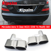 Load image into Gallery viewer, 1 Pair 304 Stainless Steel Dual Exhaust Tip Mercedes-benz S Class W221 S350 To Modify S65 h-Style Muffler Pipe