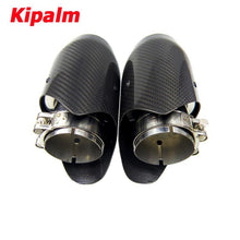 Load image into Gallery viewer, 1Pair Real Carbon Fiber Slanted Exhaust Muffler Tips Porsche Styling Exhaust Tip with Wing Styling