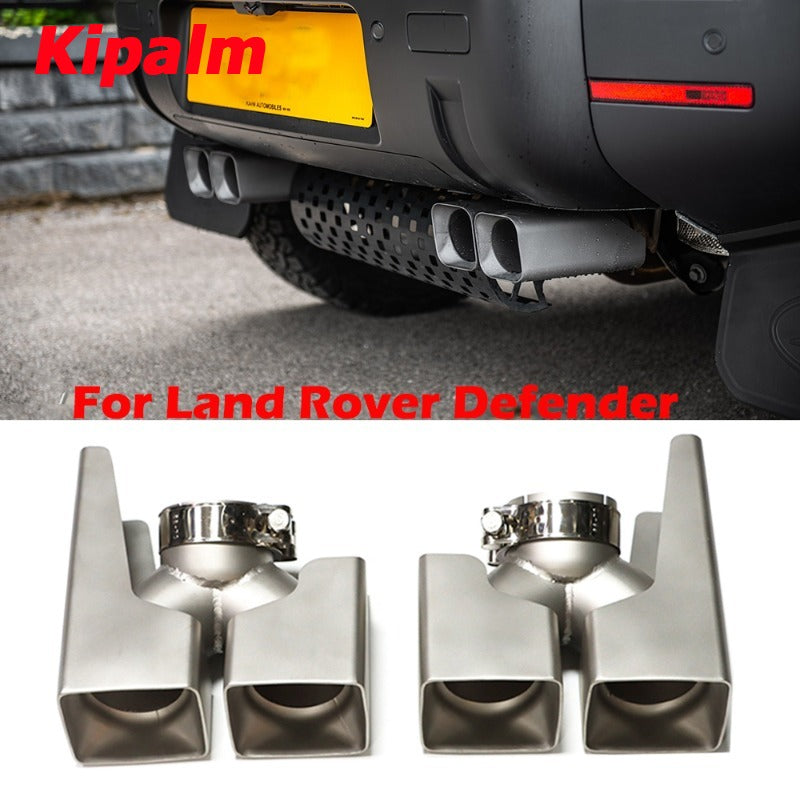 1 Pair Land Rover Defender 2020-2024 Square Round Exhaust Muffler Tip