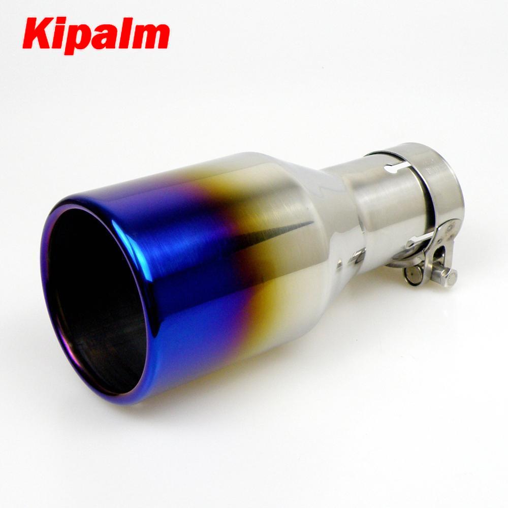 Car Universal Exhaust Pipe Muffler Tip Blue/Black/Silver Colour Plain End 304 Stainless Steel 51mm Inlet  Car Accessories