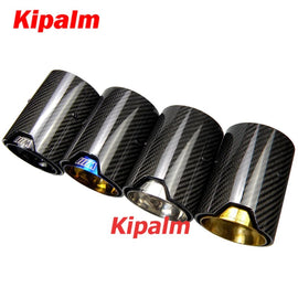 4pcs M Logo Carbon Fiber Exhaust Tip Muffler Cutter for BMW M2 F87 M3 F80 M4 F82 F83 M6 F06 F12 F13