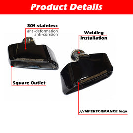 1 Pair Square Exhaust Dual Muffler Pipe For BMW M Performance 5 Series G30 G38 Stainless Steel Rear Tail Tips