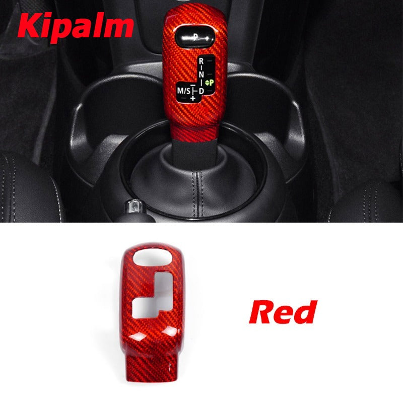 1 PC Real Carbon Fiber Gear Shift Knob Cover Decorative Trim for MINI F54 F55 F56 F57 F60 2020-2023