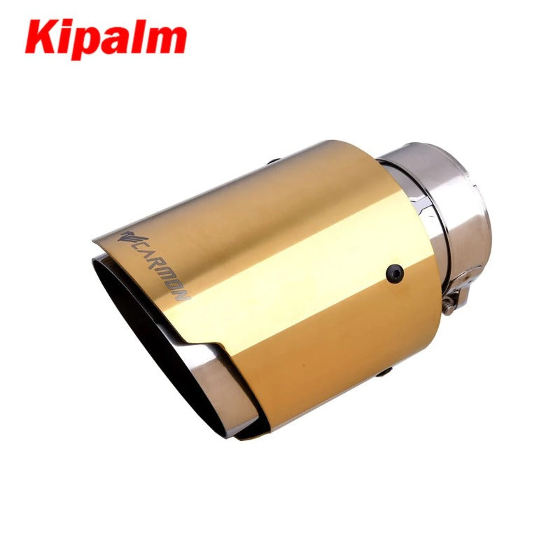 Carmon Universal Stainless Steel Tip Golden Color Muffler for BMW BENZ Audi VW Golf Car Exhaust