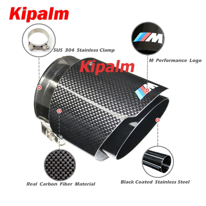 Carbon Fiber M Performance Exhaust Tips with Black Steel