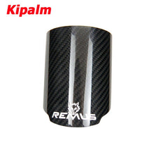 Load image into Gallery viewer, Car Universal REMUS Straight Edge Carbon Fiber Exhaust Tip Cover Exhaust Muffler Pipe Tip Case Housing