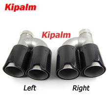 Load image into Gallery viewer, Kipalm h Style Dual Carbon Fiber Sanding Polished Stainless Steel  M performance Exhaust Tips End Pipes Matte Muffler tips fit for Modified BMW