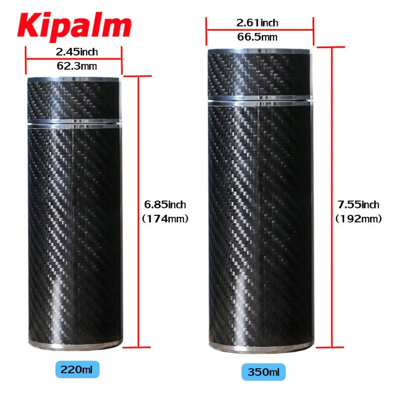 350ml 220ml Thermos Cup Carbon Fiber Travel Mug Tumbler Double Wall Insulated Stainless Steel for Car Home Outdoor Office