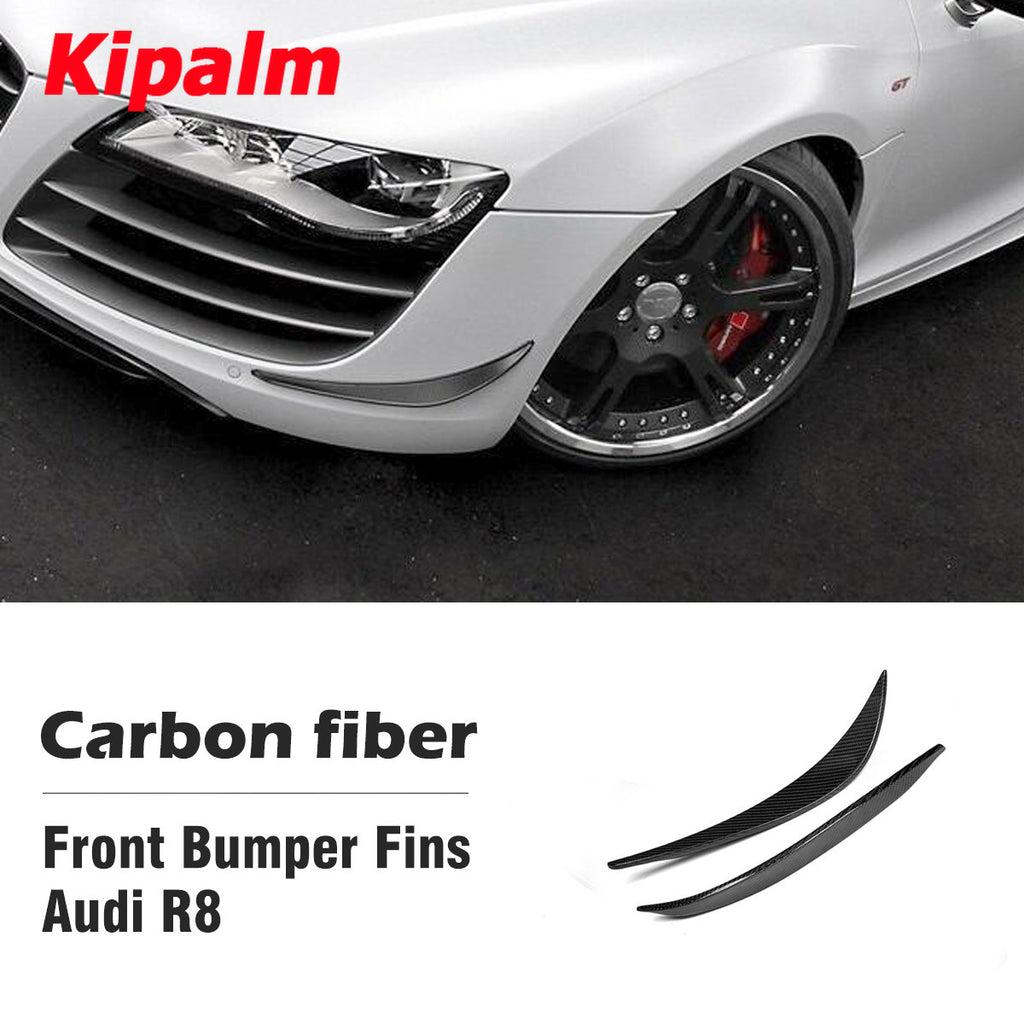 Original Fitment 3M Tape Carbon Fiber Front Bumper Fins Canard For Audi R8 V8 V10