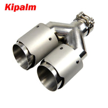 Load image into Gallery viewer, Kipalm Y-style Dual Carbon Fiber Muffler Tips Stainless Steel Double End Pipe for Car Twin Tips Exhaust Pipe