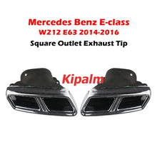 Load image into Gallery viewer, 1 Pair  Stainless Steel Square Black Exhaust Quad Muffler Pipe For BENZ E Class W212 E63 2014 2015 2016 Tail Tips