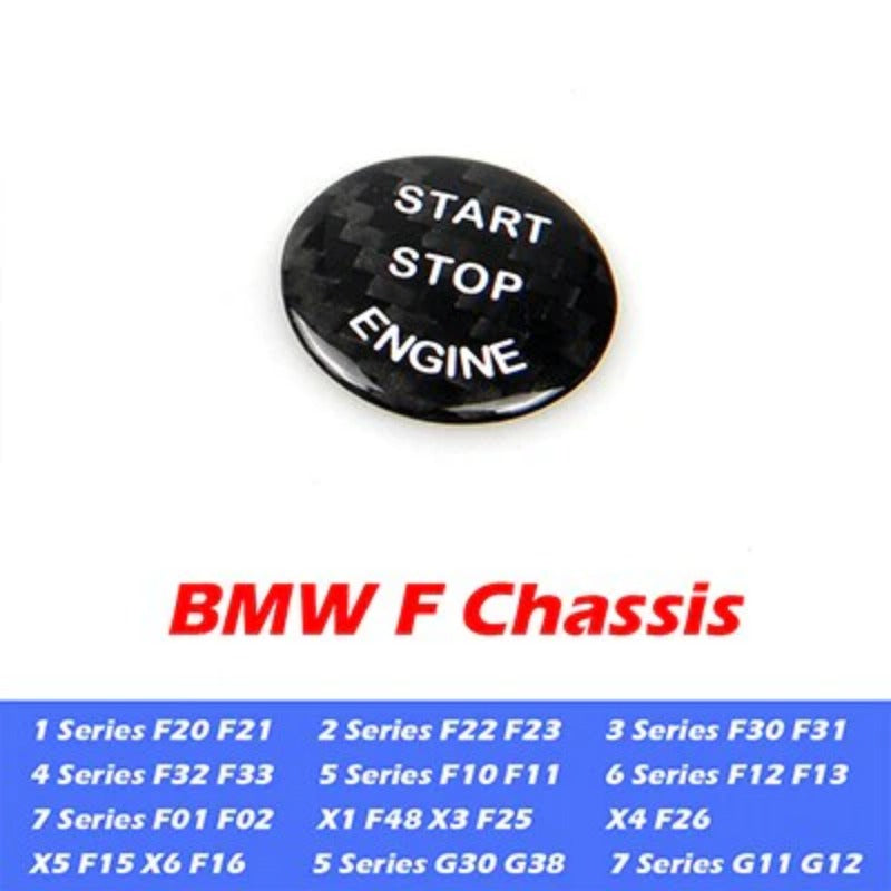 Carbon Fiber Sticker Engine Start Stop Button Cover For BMW E60 E87 E90 E91 E92 E93 F20 F21 F22 F23 F30 F31