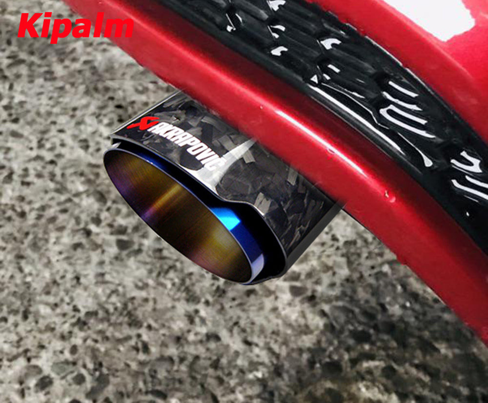 Angle Adjustable Bolt-On Akrapovic Exhausts Tailpipes Carbon Fiber Pipe with Anti-drop Rope FIT CRV RAV4 Altis