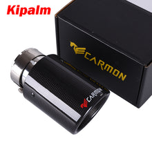 Load image into Gallery viewer, Carmon Glossy Carbon Fiber 304 Stainless Steel Exhaust Pipe Tail Pipe Muffler Tip Curly Edge for CX-30 CX-8 CX-5 CX-9