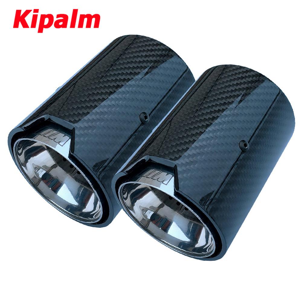 2PCS Real Carbon Fiber Exhaust Pipe Muffler tip For BMW M Performance exhaust pipe M2 F87 M3 F80 M4 F82 F83 M5 F10