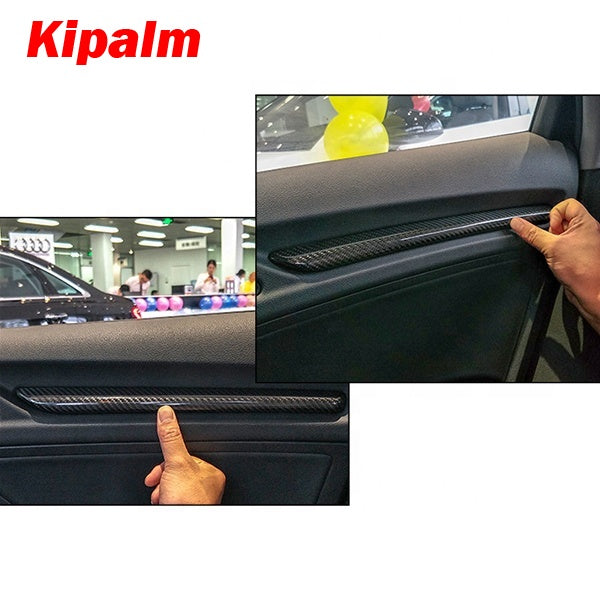 Kipalm Carbon Fibre Interior Trims Stickers of Dash Board & Door Trim Strips for Audi A3/S3/RS3 (8V) 2014-2018