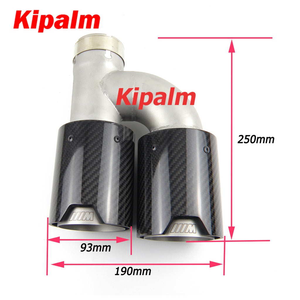 Kipalm h Style Dual Carbon Fiber Sanding Polished Stainless Steel  M performance Exhaust Tips End Pipes Matte Muffler tips fit for Modified BMW