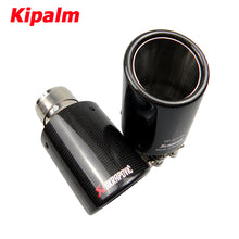 Load image into Gallery viewer, Car Universal Curly Edge Akrapovic Carbon Fiber Exhausts Tip Muffler Tail Pipe For BMW BENZ AUDI VW