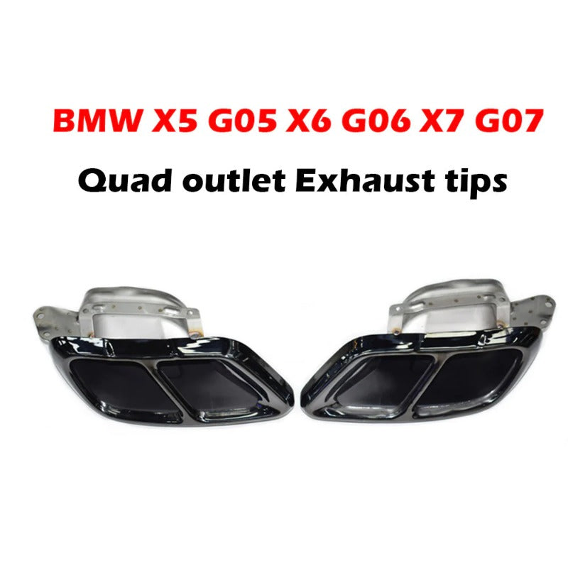 1 Pair OEM Style Stainless Steel Square BMW X5 G05 X6 G06 X7 G07 Exhaust Muffler Pipe Car Tail Tips