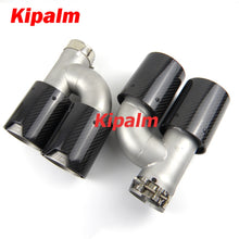 Load image into Gallery viewer, Kipalm h Style Dual Carbon Fiber Sanding Polished Stainless Steel  M performance Exhaust Tips End Pipes Matte Muffler tips fit for Modified BMW